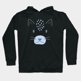 Cute Boho Blue Cat Hoodie